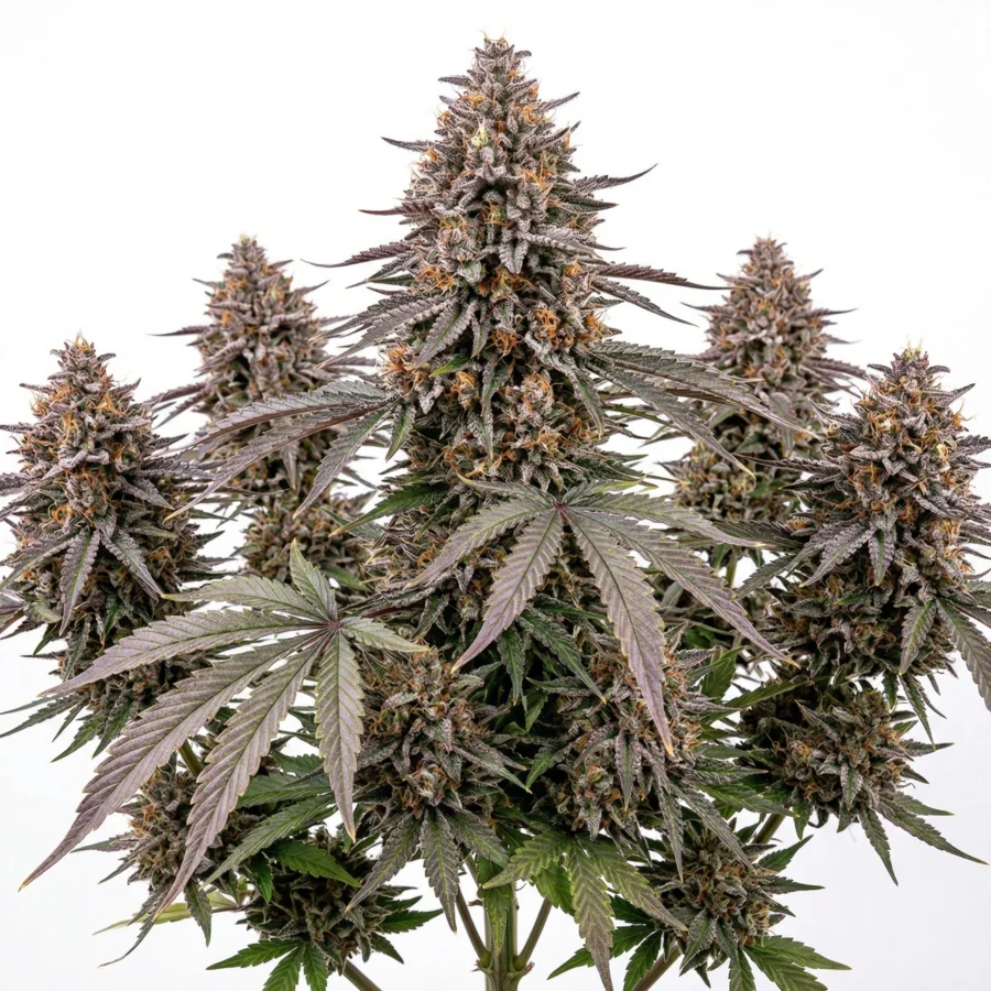 Eine wachsende Cannabis Pflanze der Sorte "Cookie Crusher"