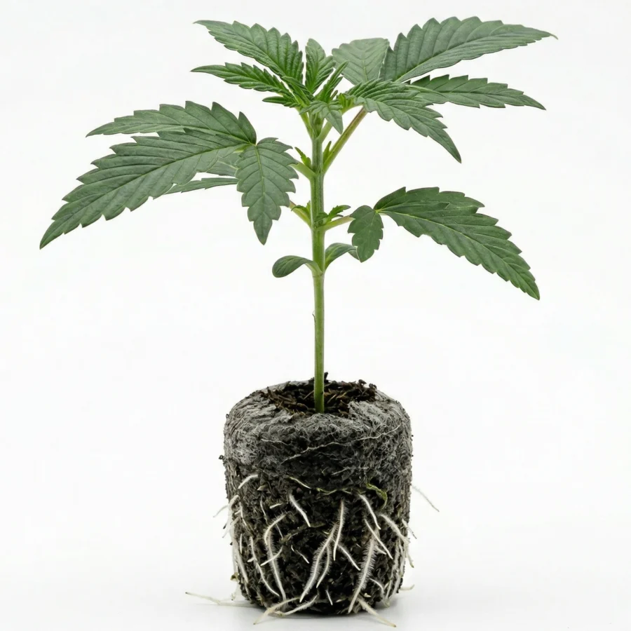 Feminisierter Cannabis Sämling der Sorte "Cookie Crusher" von der Seite