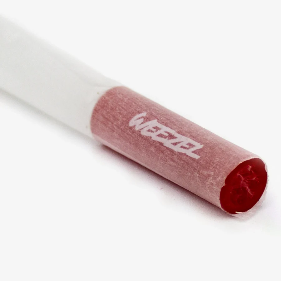 WEEZEL Spiralfilter, rot-weiß, schräg im Joint