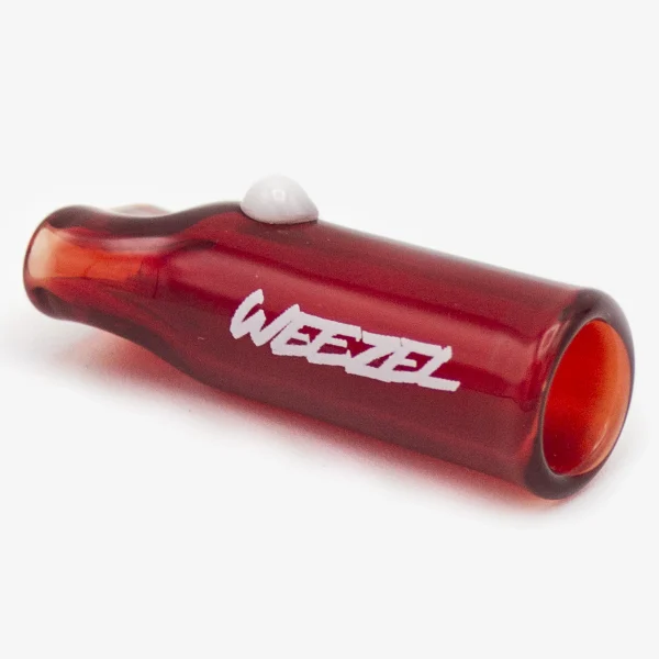 WEEZEL Regular Size Glas-Tip "Nikolaus" in Rot mit weißer Perle, für Joints und Zigaretten, Innenansicht