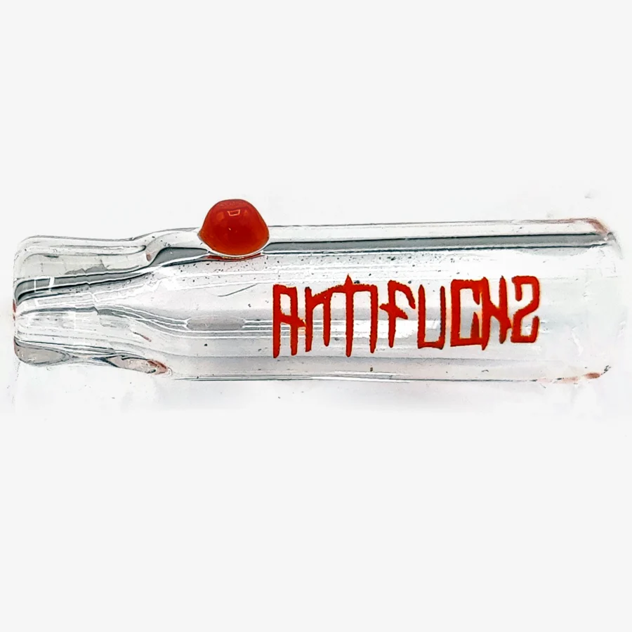 Antifuchs Glas Mundstück für Joints, klarglas, seitlich