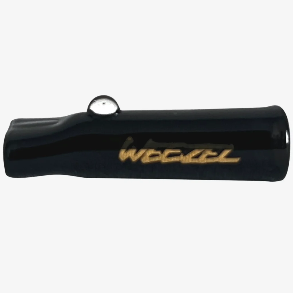 Glas-Mundstück für Joints, schwarz, Gold-Logo