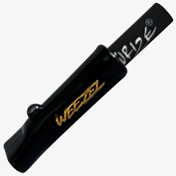 Glas-Mundstück für Joints, schwarz, Gold-Logo