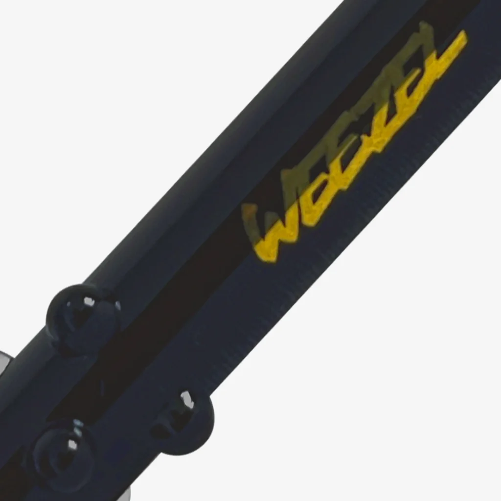 extralanges Glas-Mundstück für Joints, schwarz, Gold-Logo