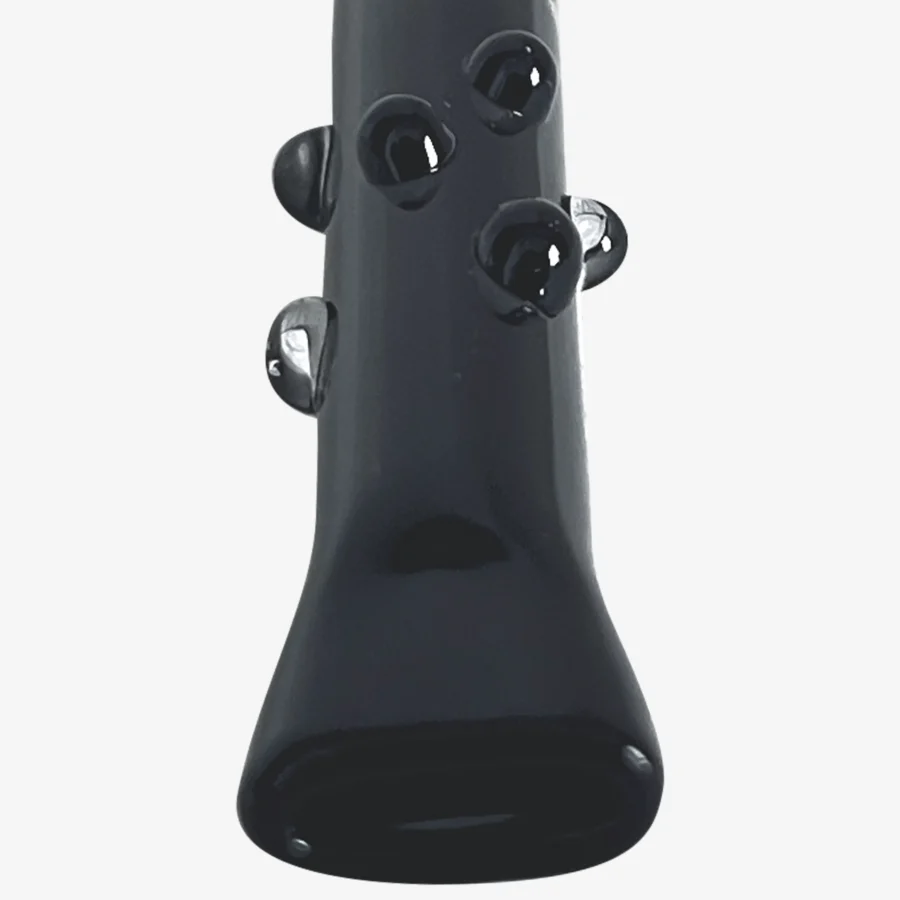 extralanges Glas-Mundstück für Joints, schwarz, Gold-Logo