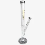 Glasbong 55cm, Rundfuß, schwarz-gold, mit Aktivkohle-Adapter, Diffusor-Shillum und Glasköpfchen