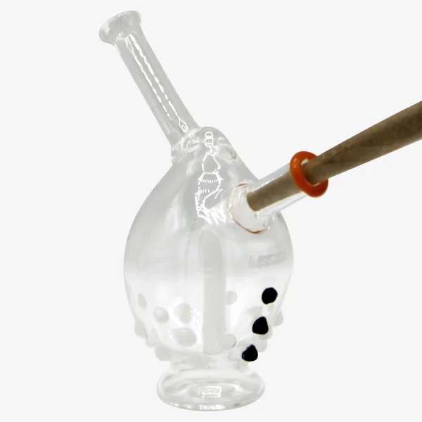 WEEZEL Joint Bubbler "Schneemann" für große Hände von der Seite mit Joint.