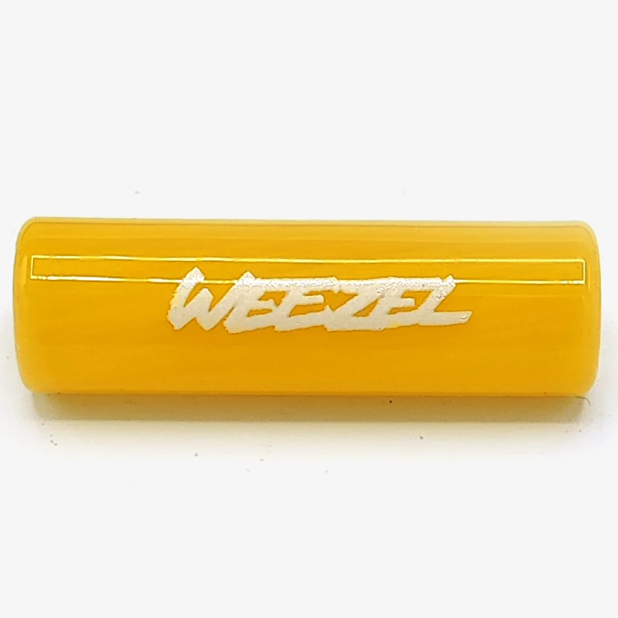 Der gelbe WEEZEL Flow Tip Spiralfilter von der Seite